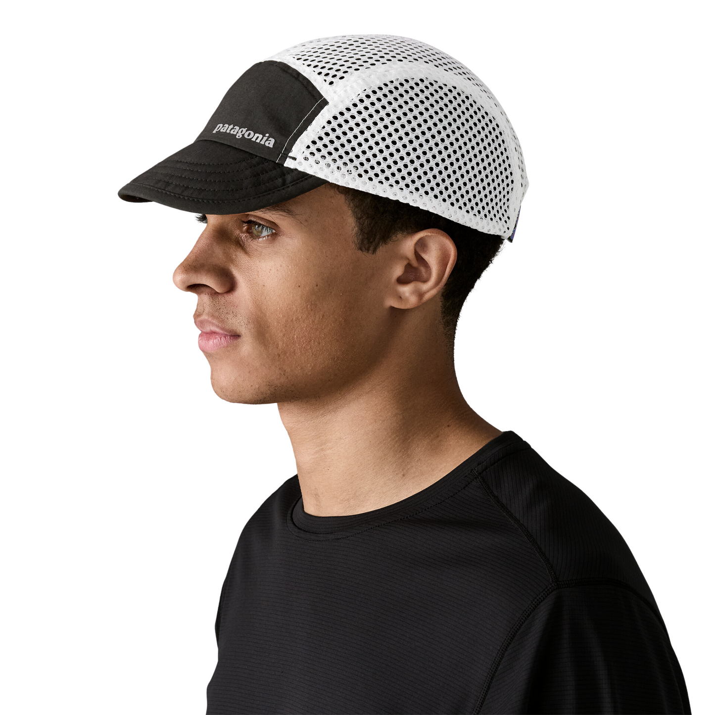 Patagonia Duckbill Cap in Black colour being worn