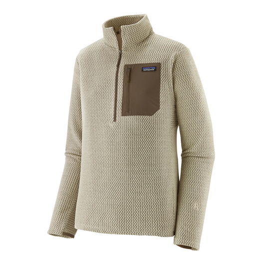 Patagonia R1 Air Fleece Midlayer Zip‑Neck in Pelican colour