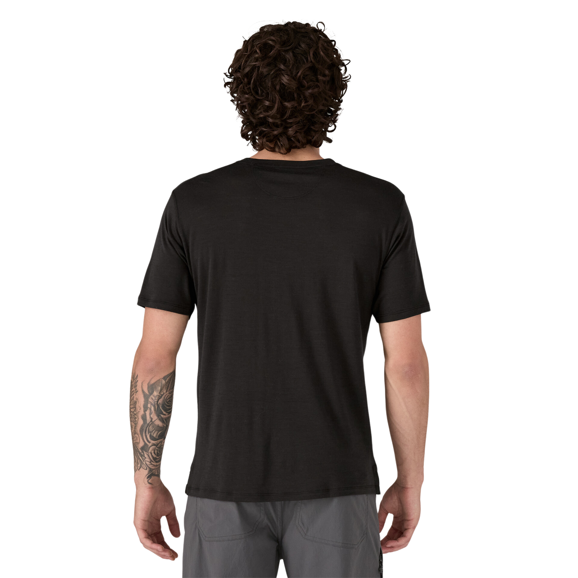 Patagonia Men’s Capilene Cool Merino Blend Graphic Shirt in use back view
