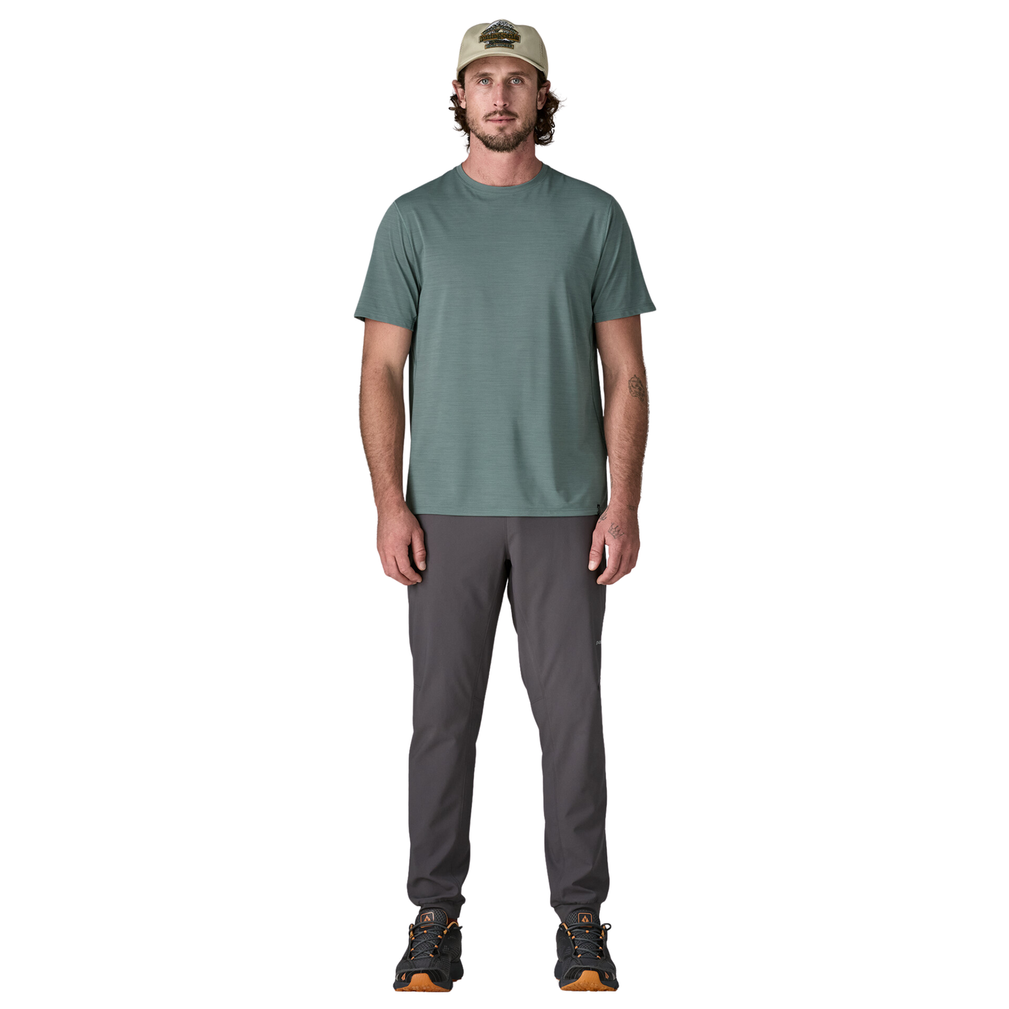 Patagonia Men’s Capilene Cool Ultra Shirt blue sage in use general front view