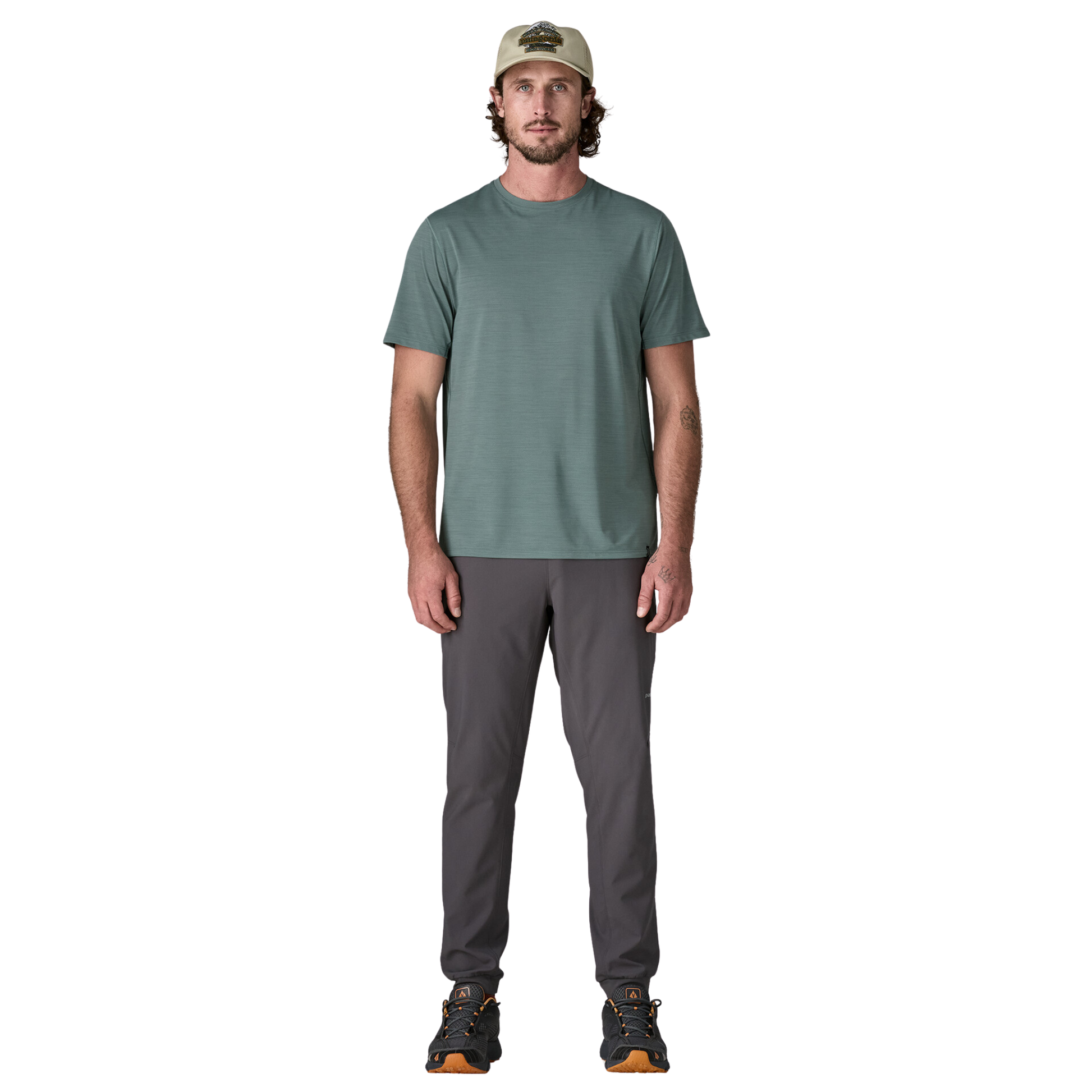 Patagonia Men’s Capilene Cool Ultra Shirt blue sage in use general front view