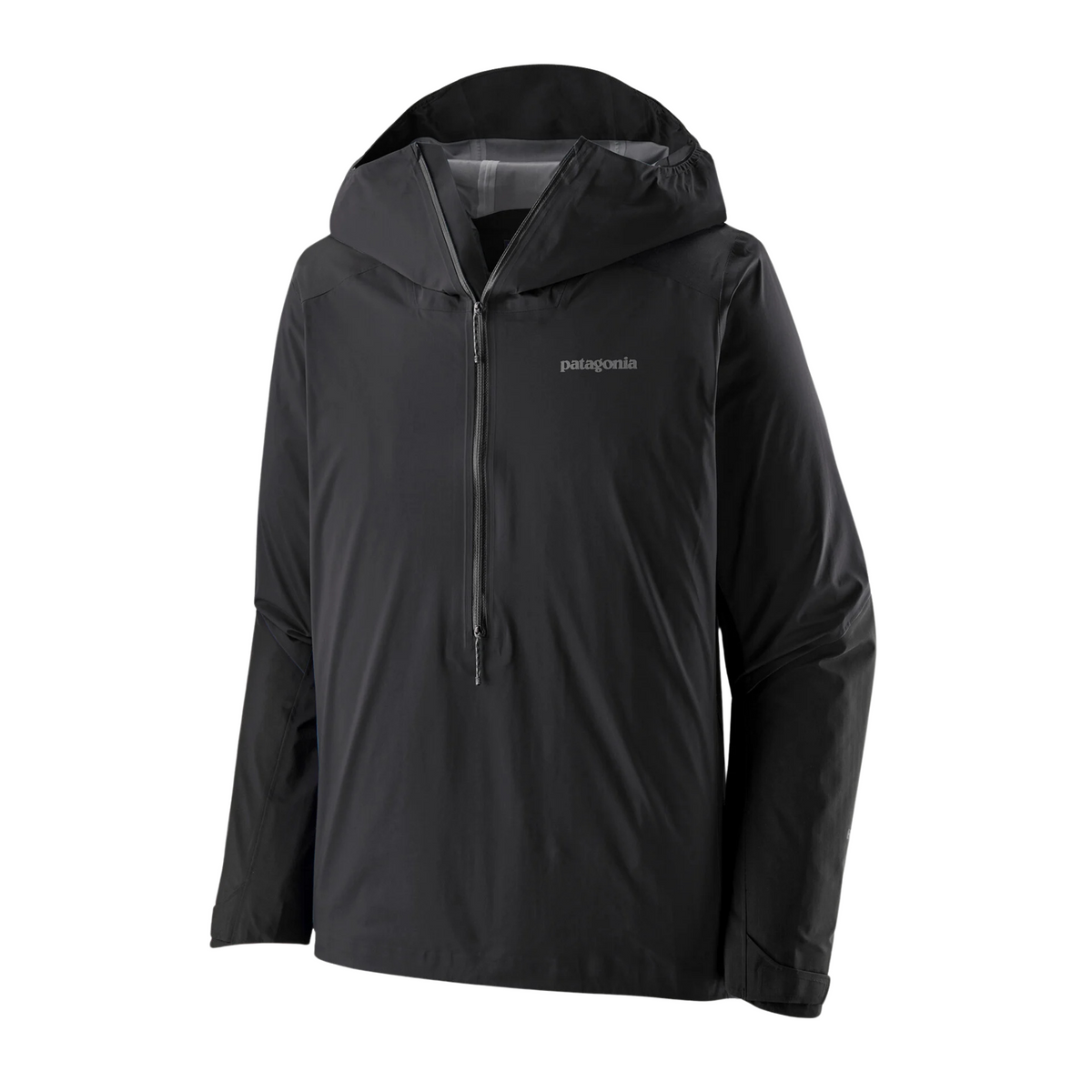 Patagonia Men's Dirt Roamer Storm waterproof mountain bike jacket with helmet-compatible hood, three-quarter front zipper, side vents and H2No® shell.