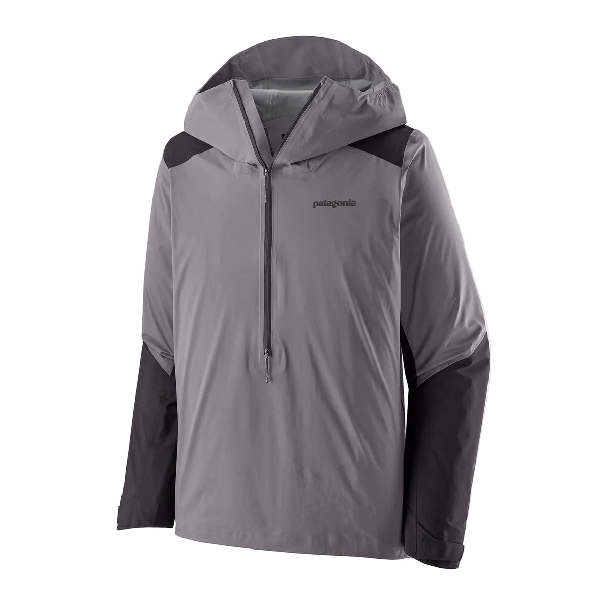 Patagonia Men's Dirt Roamer Storm waterproof mountain bike jacket with helmet-compatible hood, three-quarter front zipper, side vents and H2No® shell.