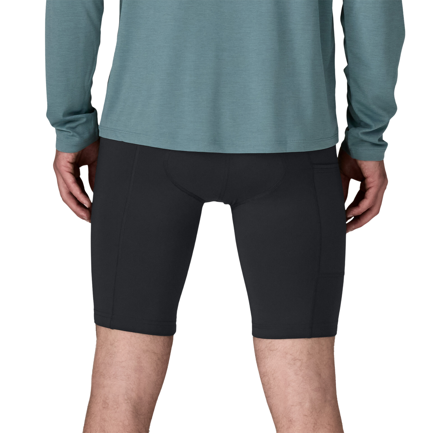 Patagonia Men’s Nether Mountain Bike Shorts Black in use back close up view