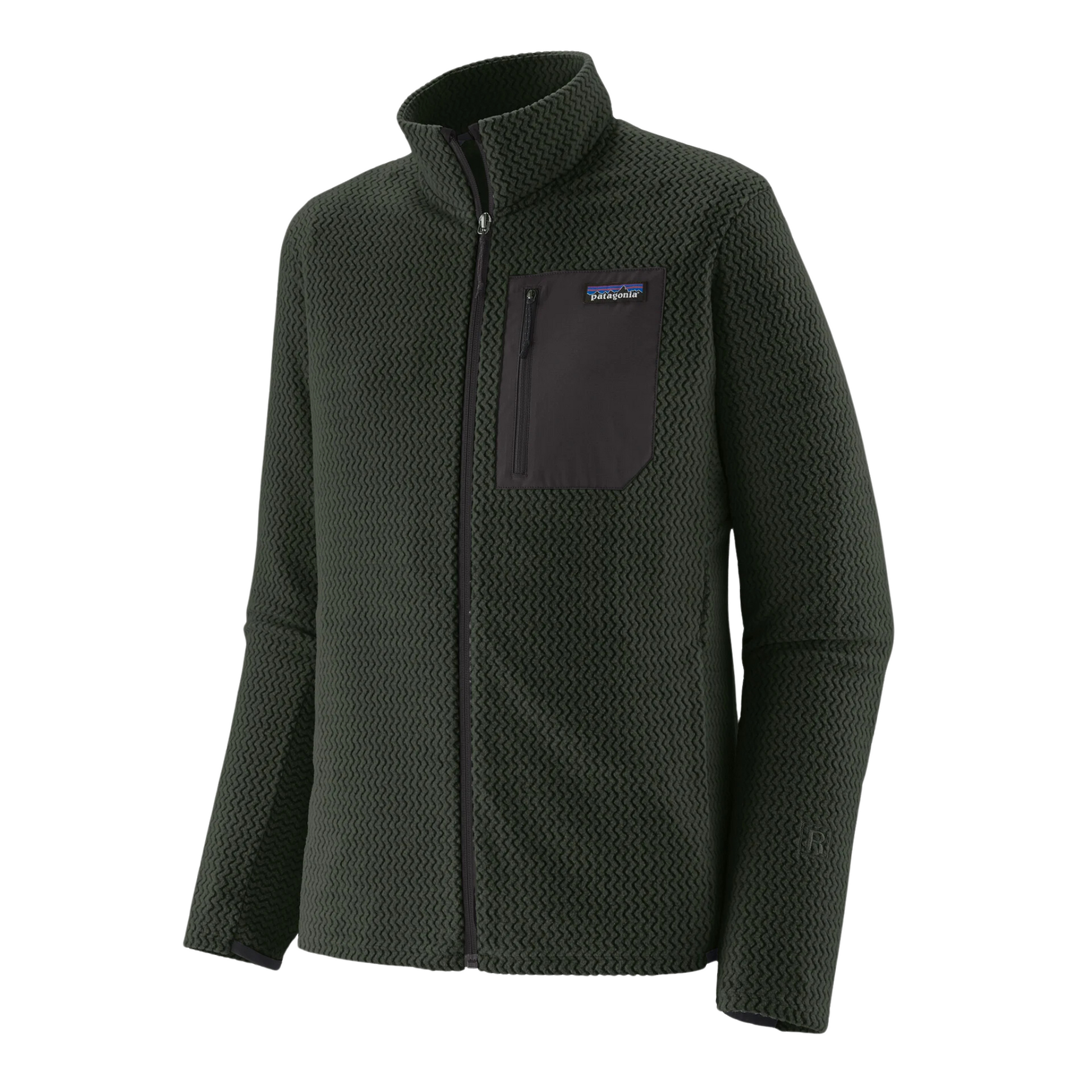 Patagonia R1 Air Fleece Midlayer Jacket in old growth green colour