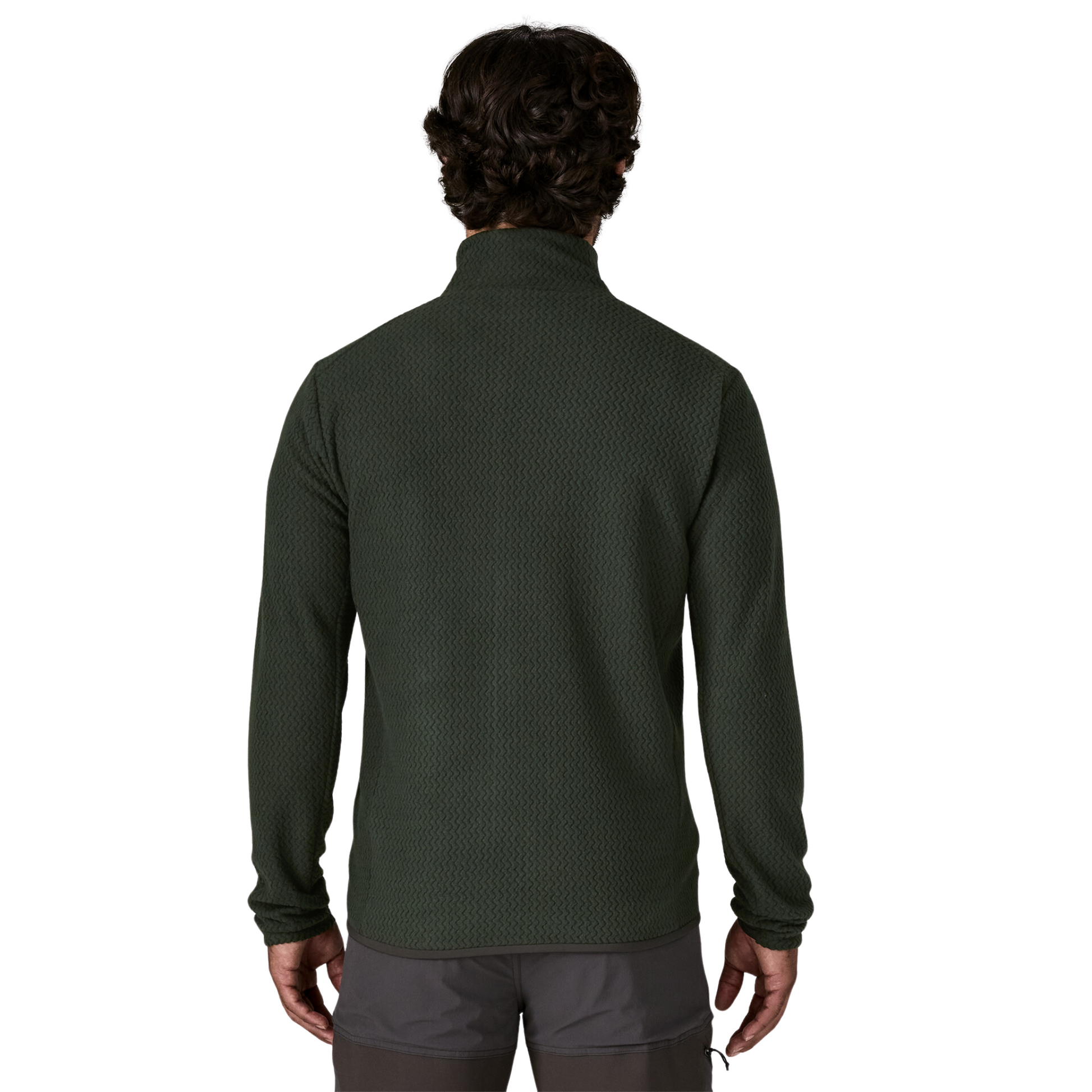 Patagonia R1 Air Fleece Midlayer Jacket in old growth green colour, back
