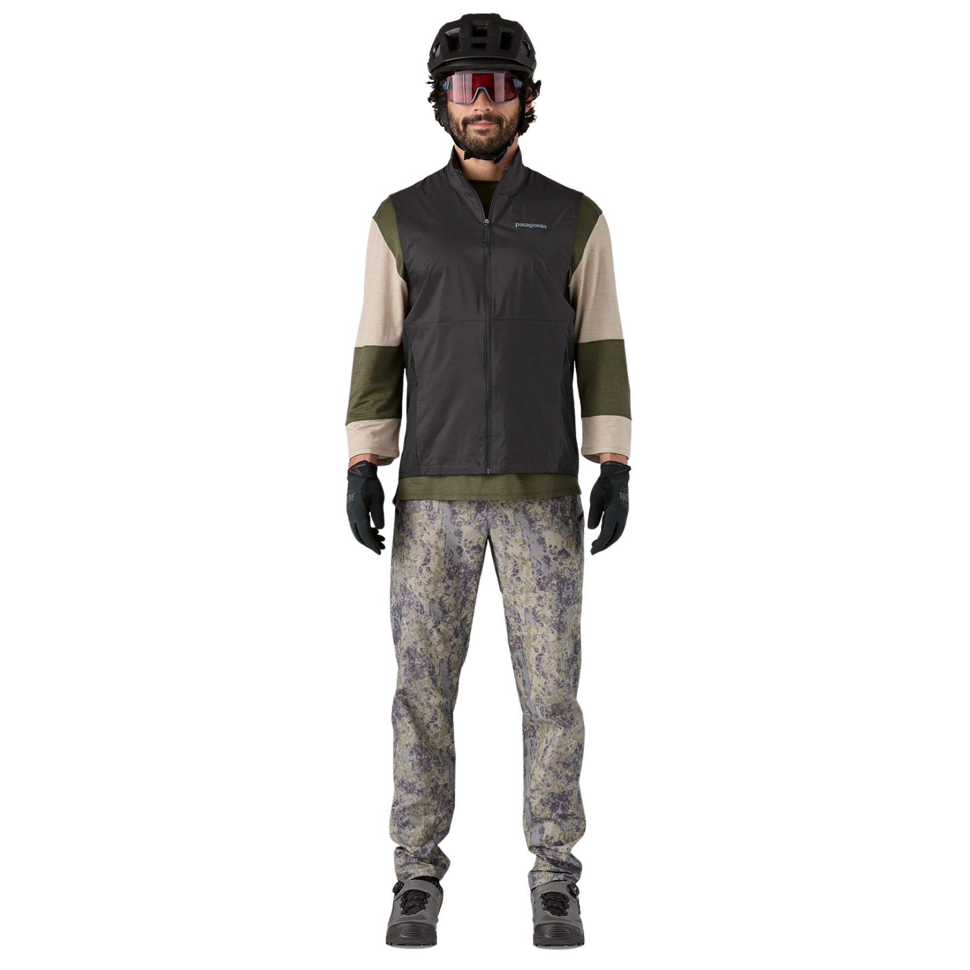 Patagonia Men's Trail Craft Vest in black, full body front view
