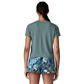 Patagonia Women’s Capilene Cool Trail Cropped Shirt blue sage in use back view