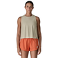 Patagonia Women’s Capilene Cool Trail Cropped Tank Top Dyno White in use front close up view