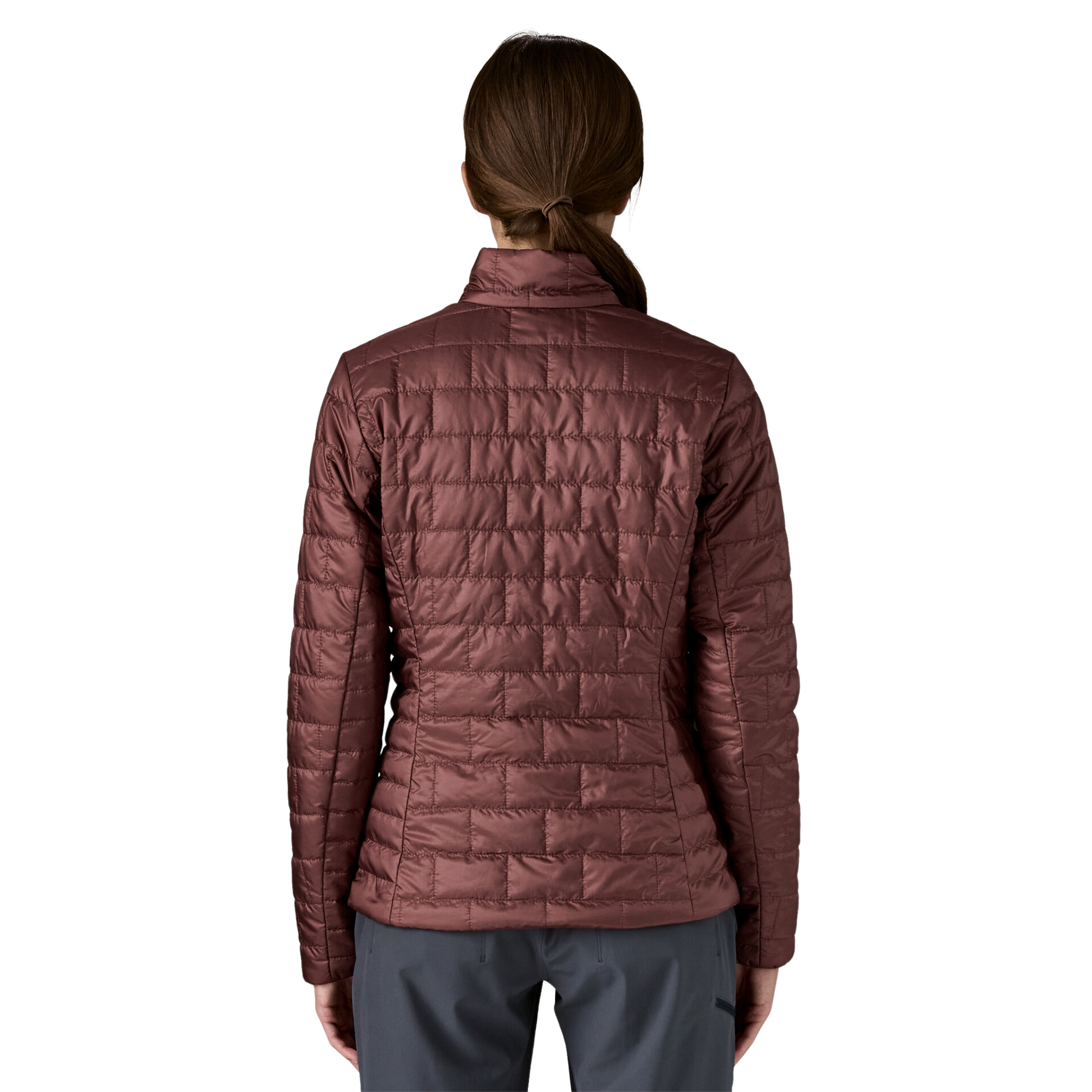Patagonia Women’s Nano Puff Insulated Jacket in Dark Ruby, back