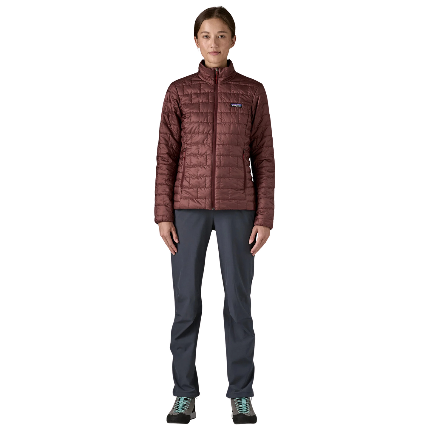 Patagonia Women’s Nano Puff Insulated Jacket in Dark Ruby, full body