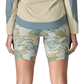 Patagonia Women’s Nether Bike Shorts in Moon Tripper Weathered Stone in use back close up view
