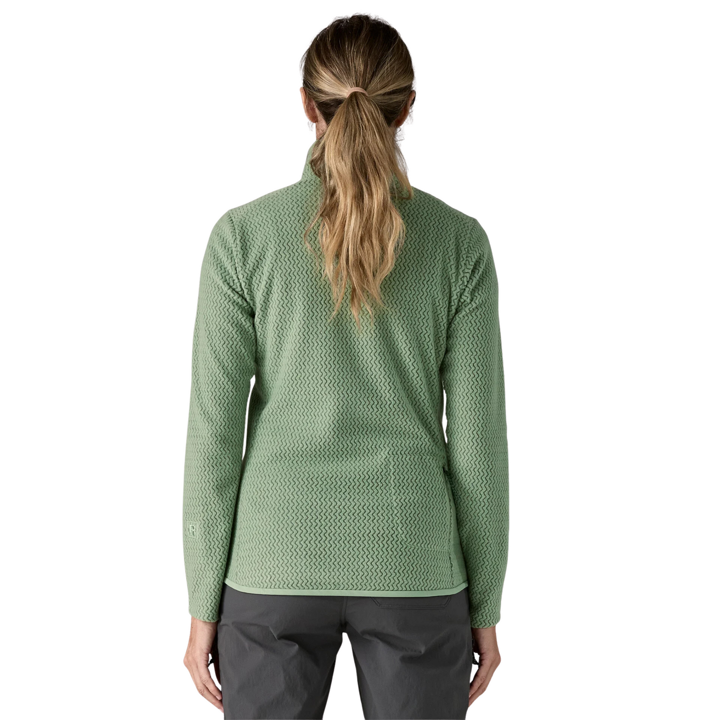 Patagonia Women’s R1 Air Fleece Midlayer Zip‑Neck in Elmwood Green, back