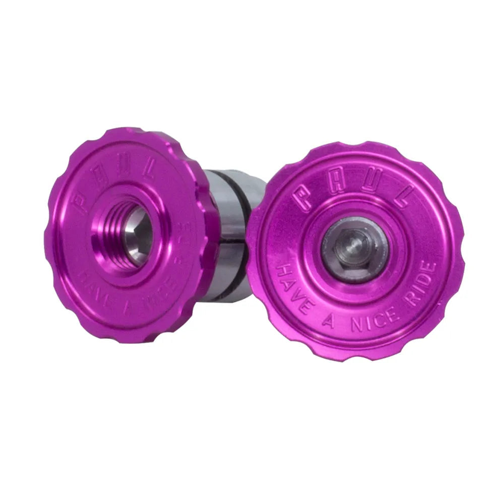 Paul Components bar end plugs pink front view