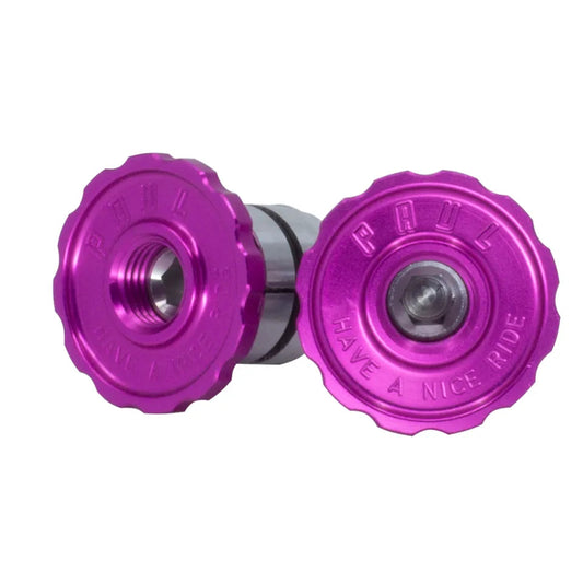 Paul Components bar end plugs pink front view