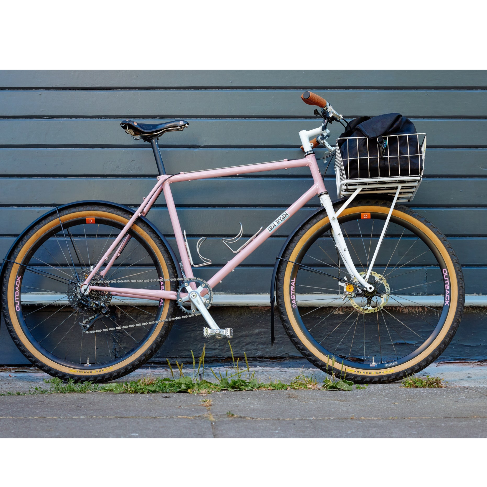 PDW Full Metal aluminum bicycle fenders installed on a pink bike