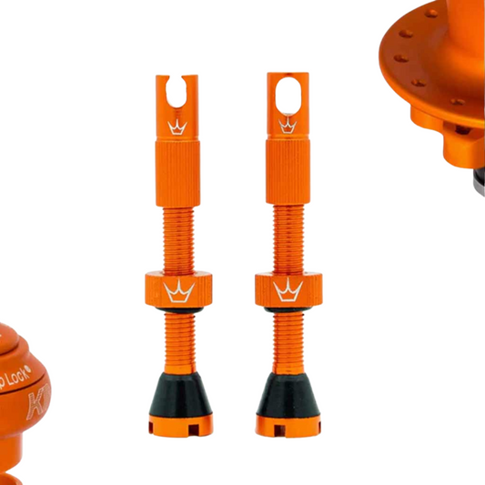 Peaty’s x Chris King MK2 Tubeless Valves in Matte Mango 