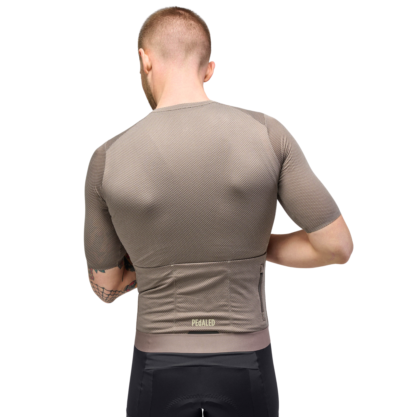 PEdALED Odyssey Delta Jersey in use close up back view