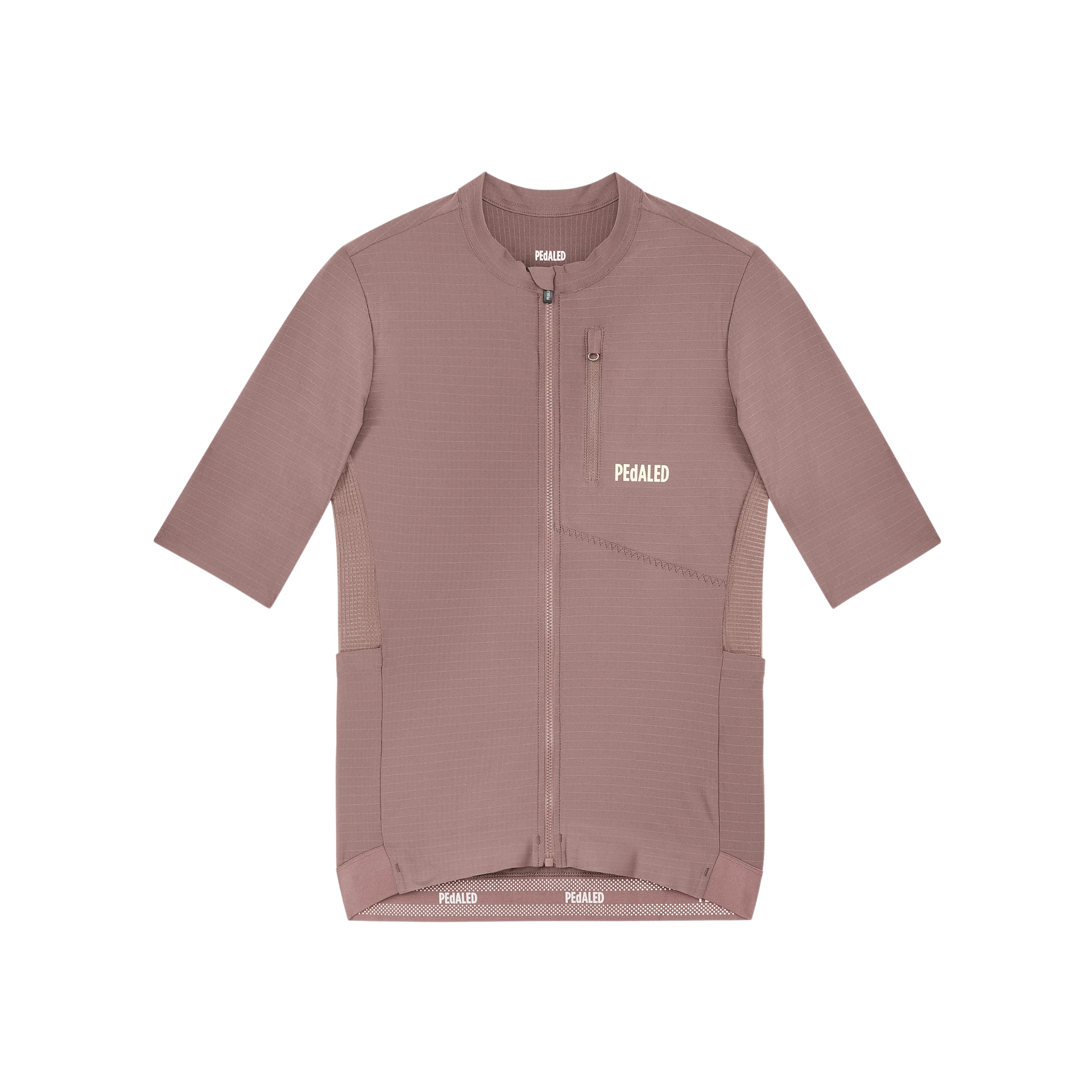 PEdALED Odyssey Jersey in Dark Purple lying flat front view
