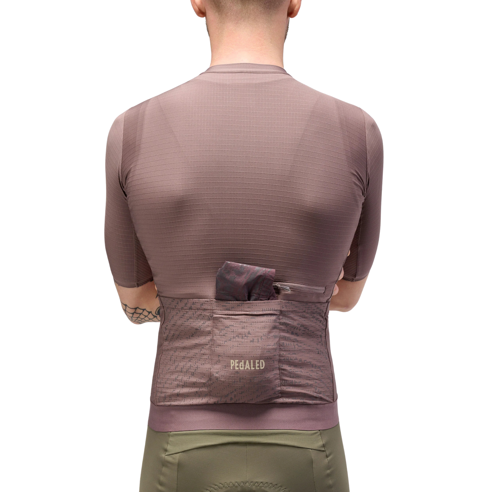 PEdALED Odyssey Jersey in Dark Purple in use back view