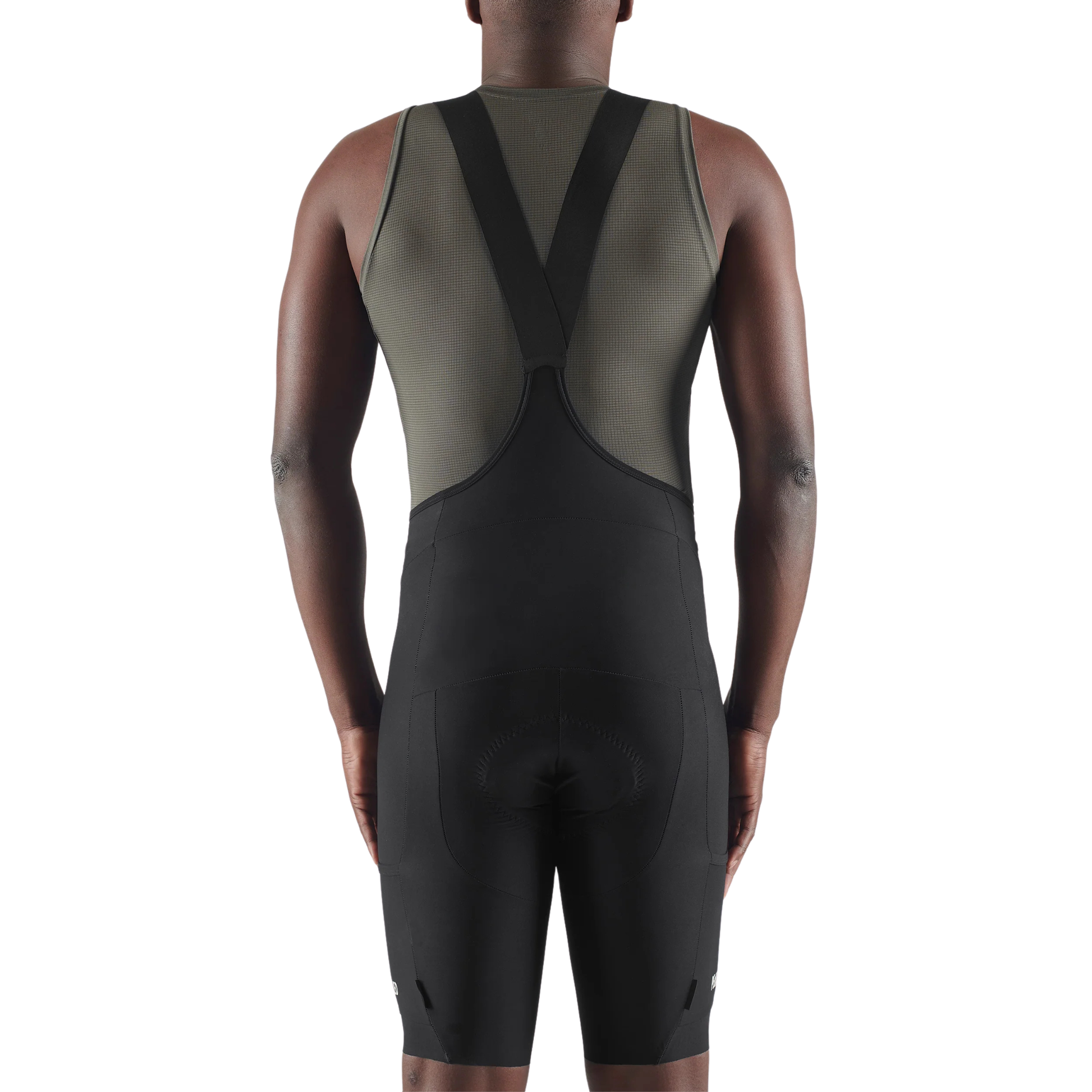 PEdALED Odyssey Training Bib Shorts Black in use back view