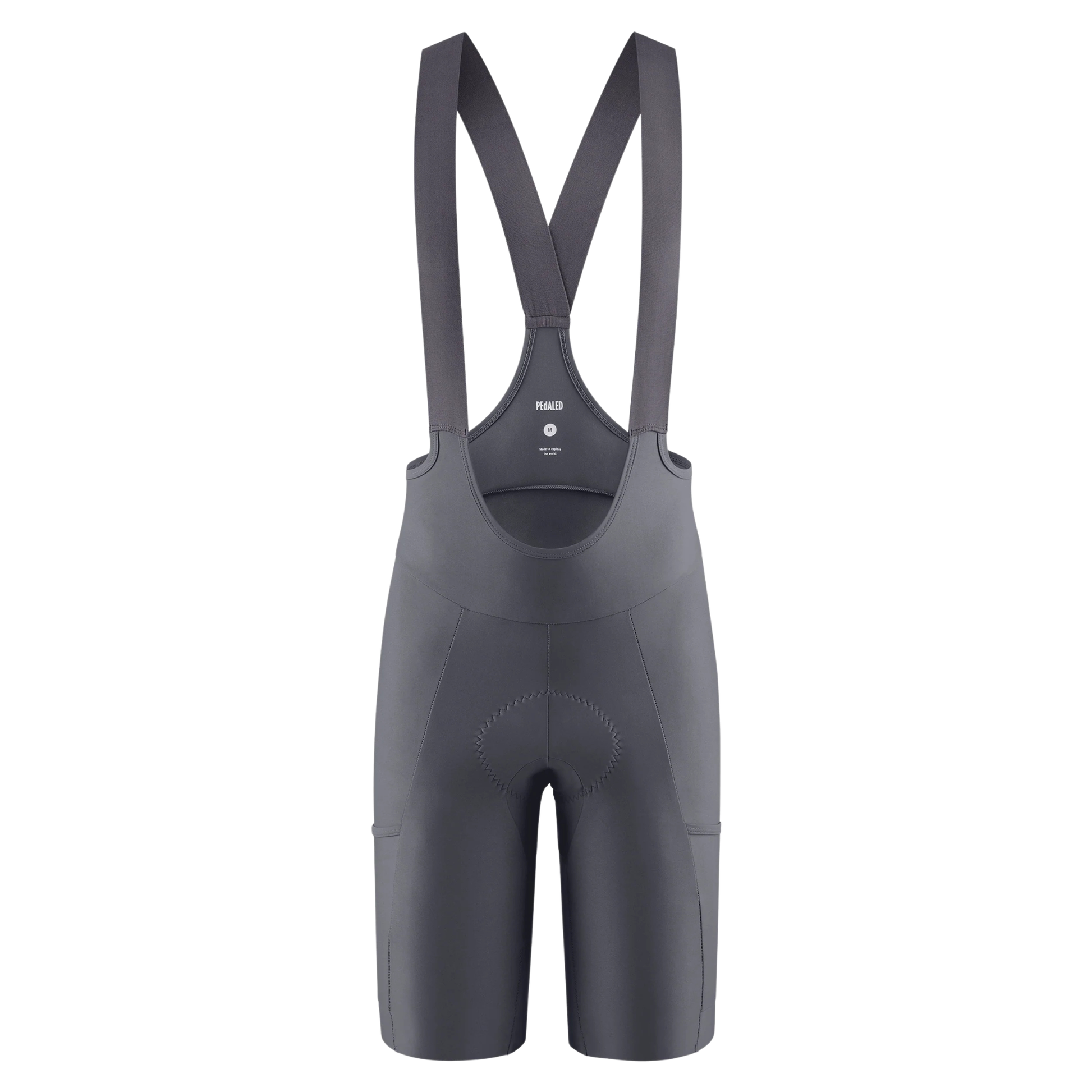 PEdALED Odyssey Training Bib Shorts Grey front view