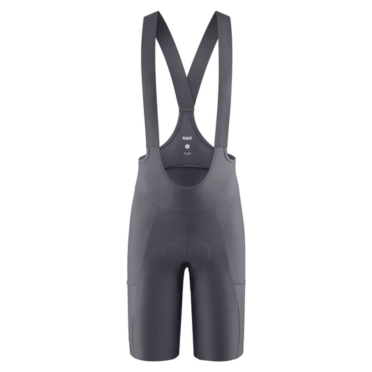 PEdALED Odyssey Training Bib Shorts Grey front view
