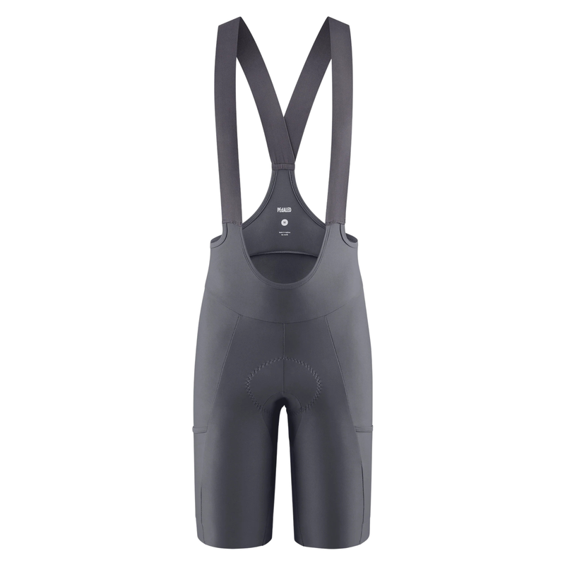 PEdALED Odyssey Training Bib Shorts Grey front view