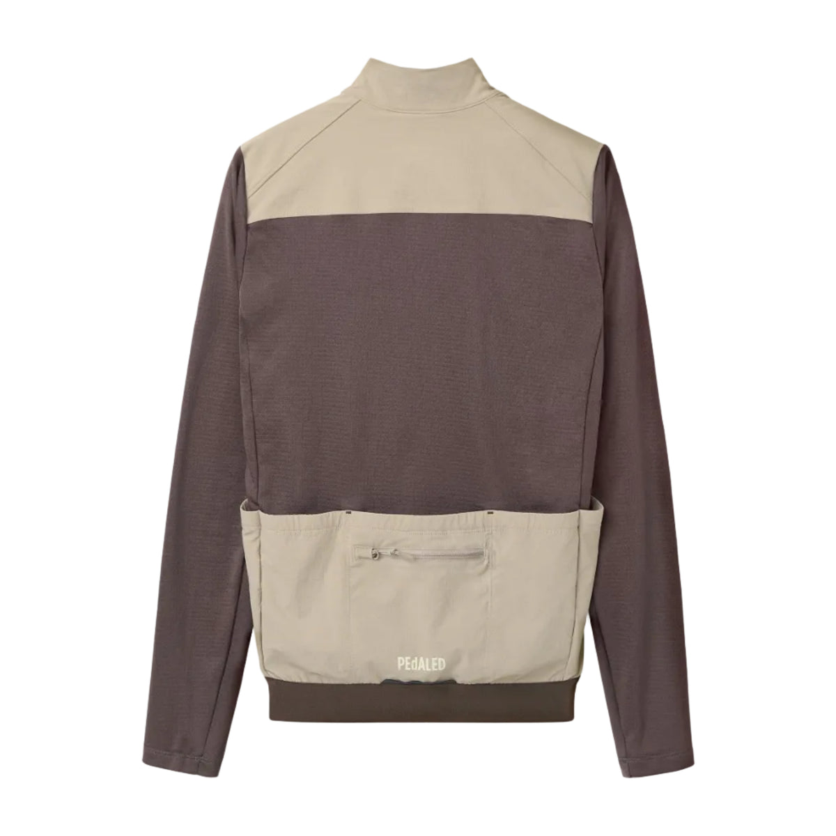 PEdALED Odyssey Windblock Merino long-sleeve men's cycling jersey with wind-blocking chest panels, seven storage pockets and reflective rear details.
