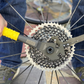 Pedro’s Equalizer Pedal Wrench II bike tool removing a cassette dice 