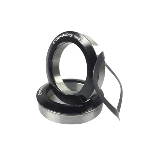 Close-up of Praxis M30 Bottom Bracket steel bearings