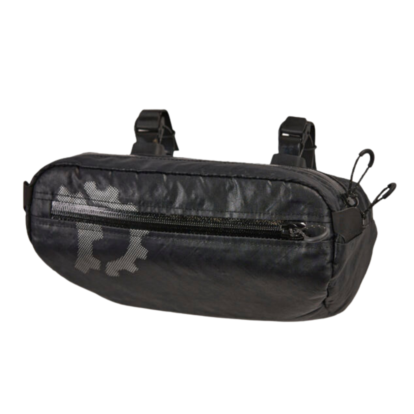 Revelate Designs Campamocha handlebar bag front zipper closed front close up view