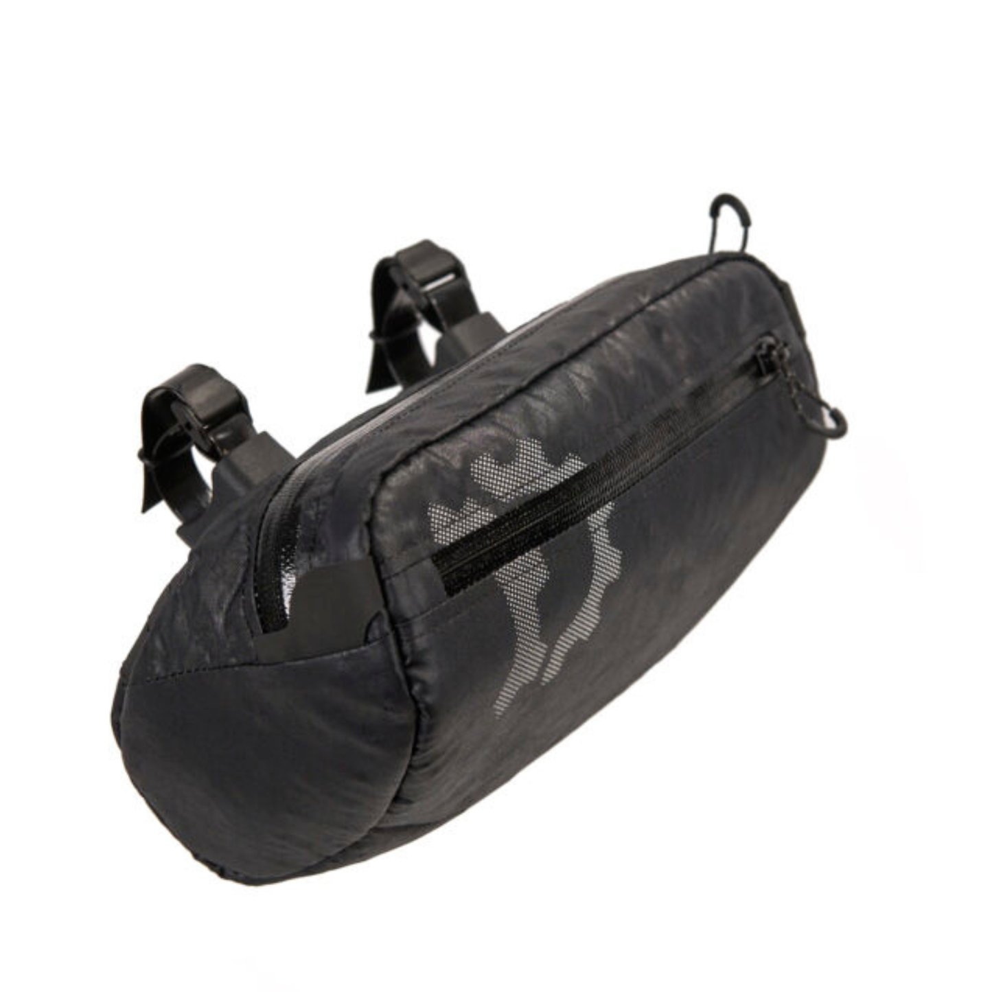 Revelate Designs Campamocha handlebar bag right side zipper close up view