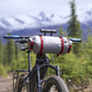Revelate Designs Hammerhead bikepacking handlebar harness with carbon support tubes, adjustable clamps, Hypalon sling and elevated light and computer mount.