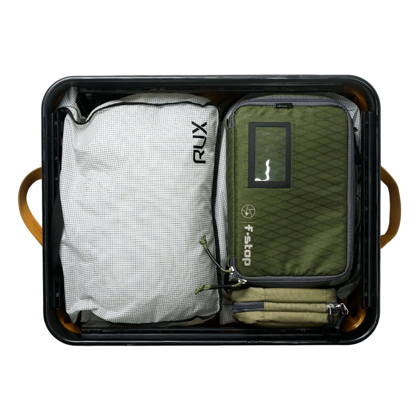 RUX 40L Gear Box waterproof modular storage box with press seal lid in Bronze for outdoor gear storage. Available in Toronto, Canada.