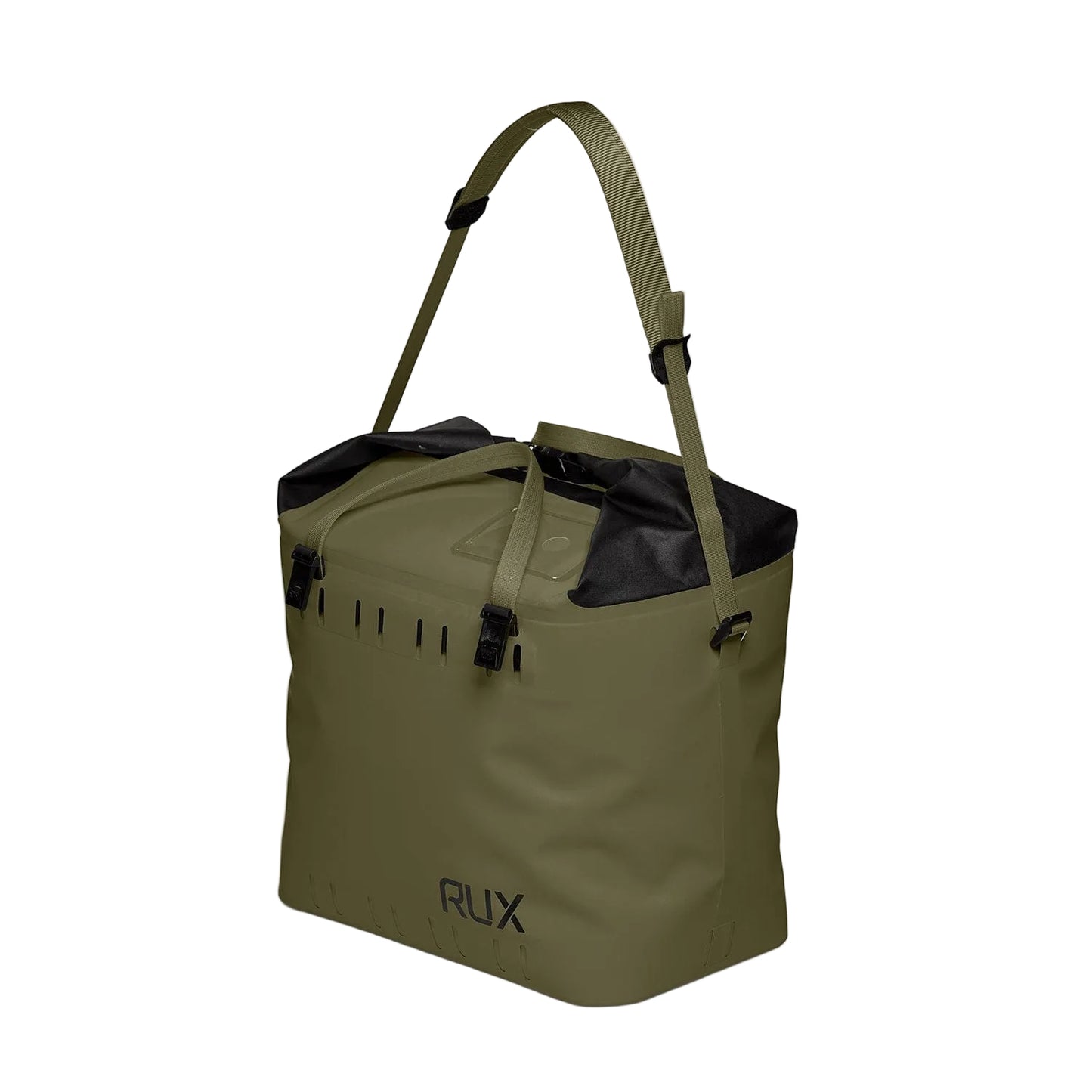 Rux Life Soft Cooler Bag 25L in green designed for keeping food and beverages cold for camping, biking, road tripping and time outside. Part of the Rux Outdoor Gear Storage System.