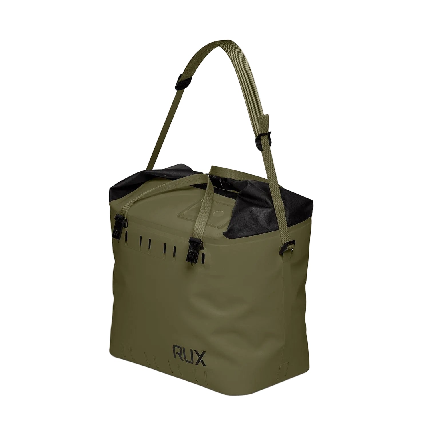 Rux Life Soft Cooler Bag 25L in green designed for keeping food and beverages cold for camping, biking, road tripping and time outside. Part of the Rux Outdoor Gear Storage System.