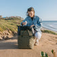 Rux Life Soft Cooler Bag 25L in green designed for keeping food and beverages cold for camping, biking, road tripping and time outside