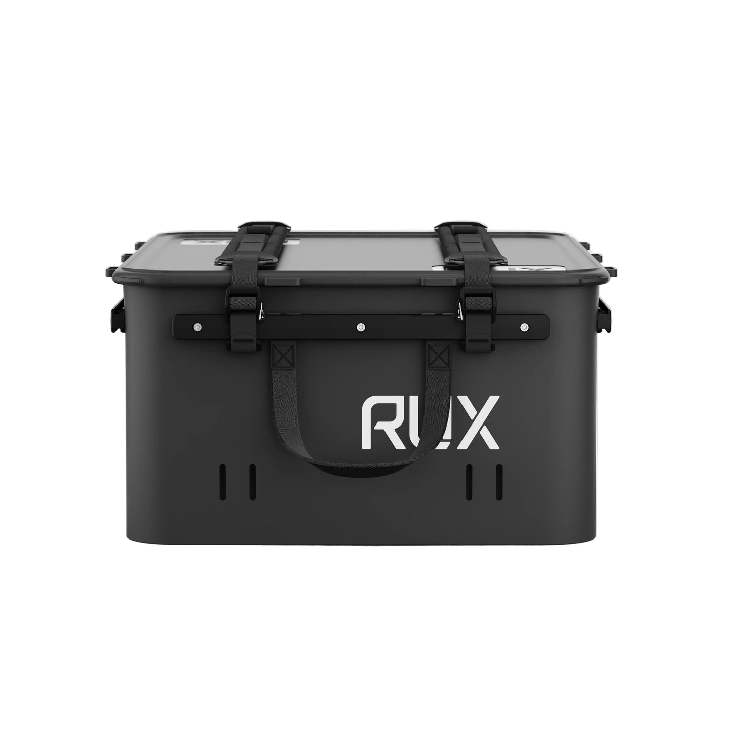 Rux 40L waterproof gear box for adventure and travel storage in Black