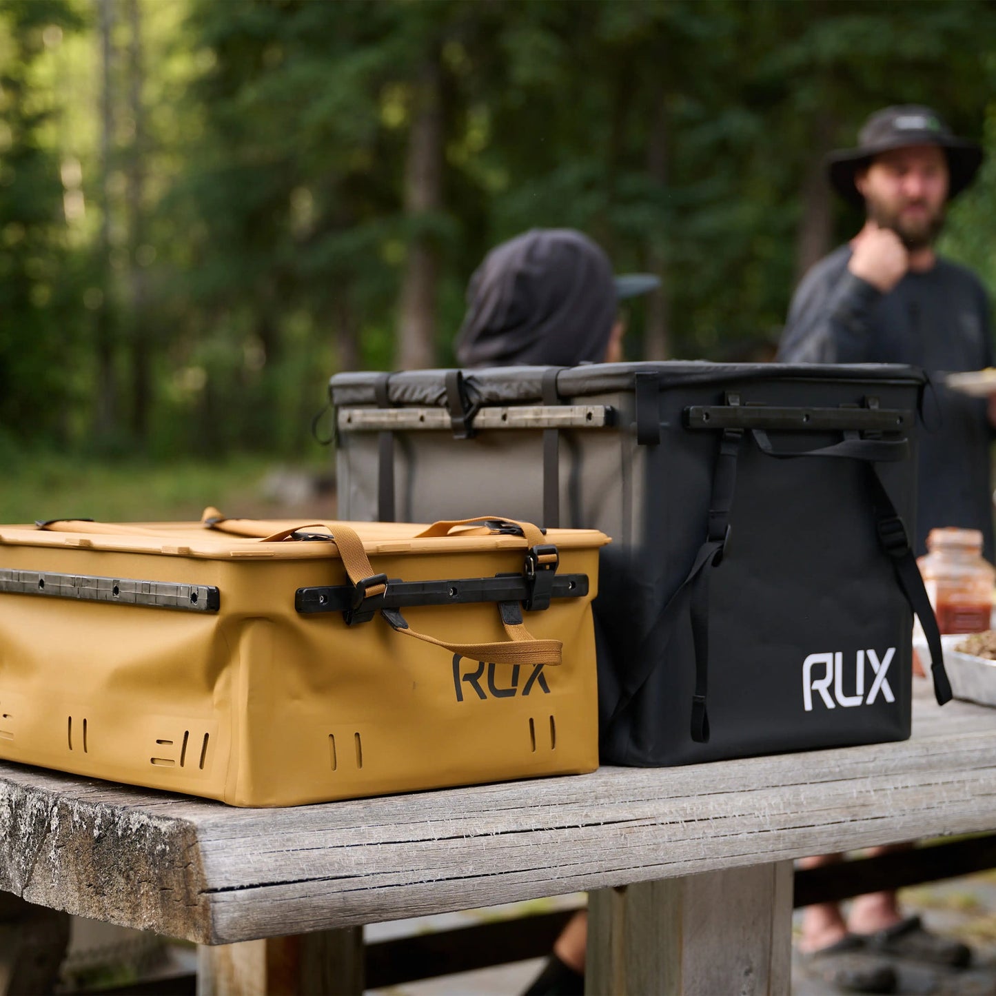 RUX 40L Gear Box waterproof modular storage box with press seal lid in Bronze for outdoor gear storage 