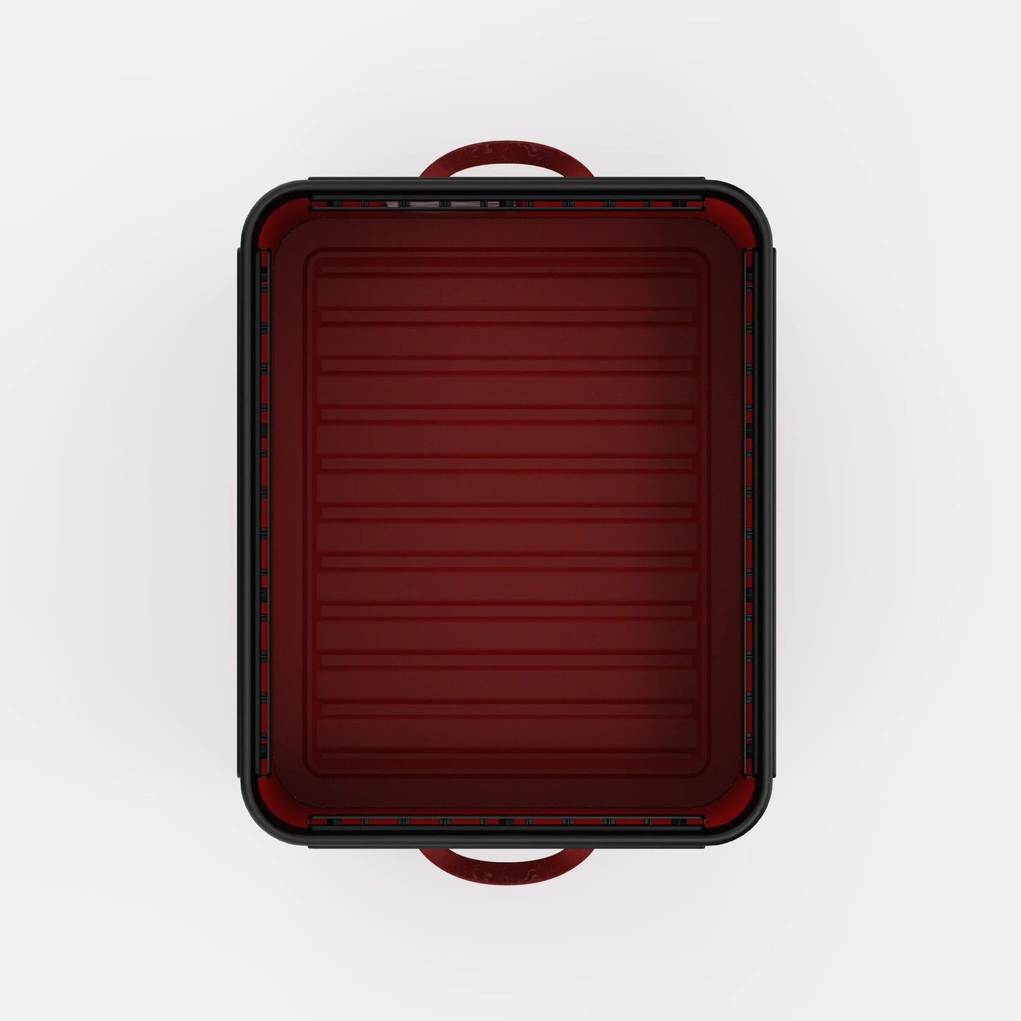 Rux 70L Gear Box for organizing outdoor equipment for camping, biking, hiking, rock climbing and road tripping. Modular gear box in Mars Red with waterproof press-seal lid.