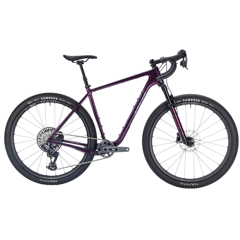 Salsa Cutthroat C Rival GX AXS Transmission SUS carbon bikepacking bike on white background