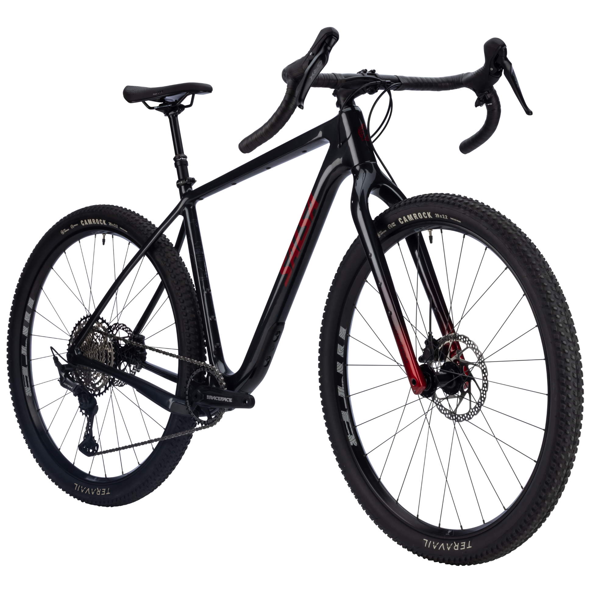 Salsa Cutthroat C GRX 610 1x in Smoke Black right side front diagonal view