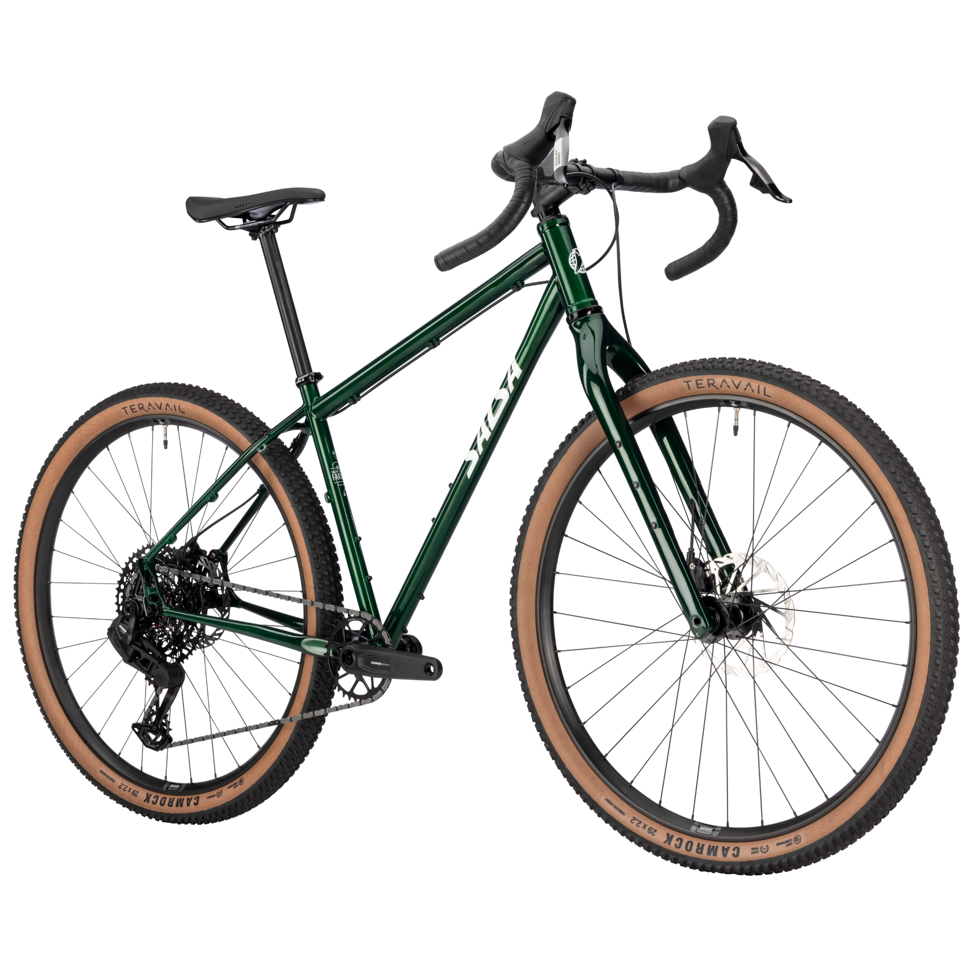 Salsa Fargo Apex S1000 AXS Transmission in Peat Moss right side front diagonal view