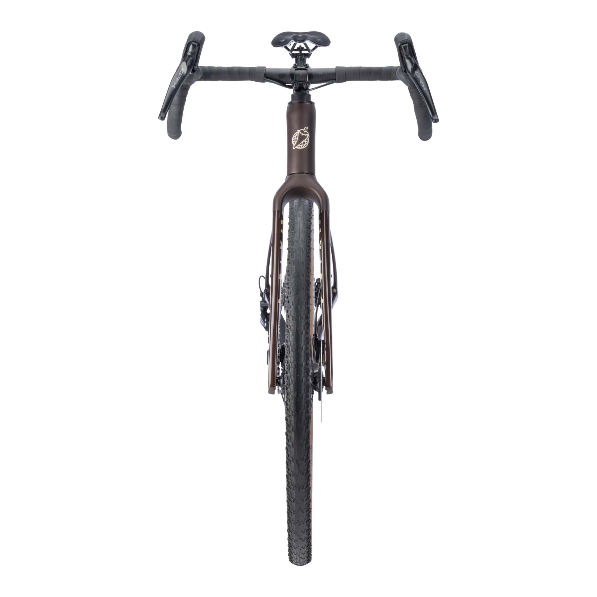 Salsa Flyway GRX 610 gravel bike Dark Umber front tube view