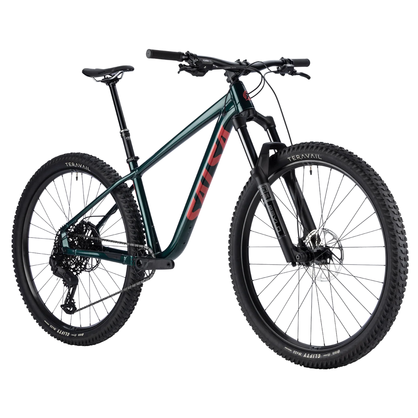 Salsa Timberjack Eagle 70 Transmission 29 in Black Spruce front right view