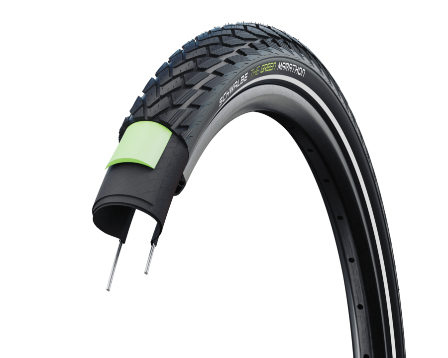 Schwalbe Green Marathon tire internal layers view