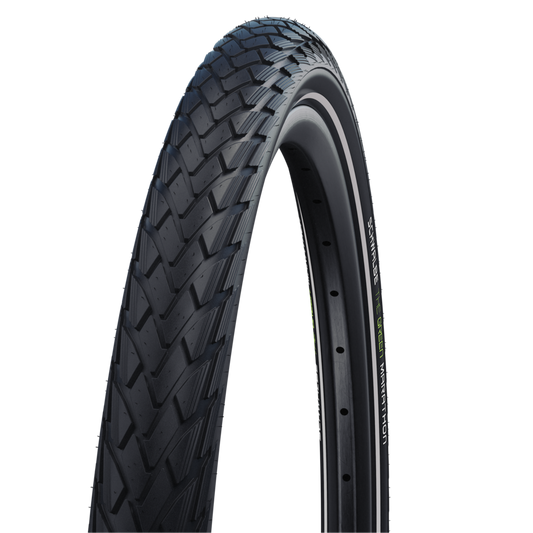 Schwalbe Green Marathon tire with reflective sidewall