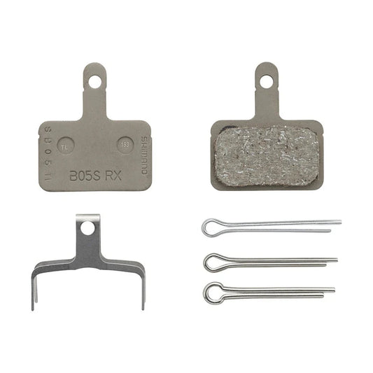 Shimano B05S-RX resin disc brake pads close up view