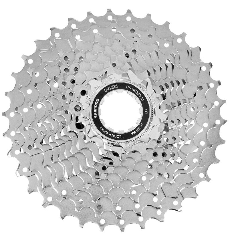 Shimano CS-HG500 10 speed 11-34 cassette close up view